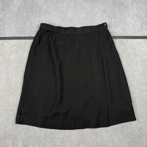 Preview Collection Petites Black Wrap y2k Skirt Size 12P A-Line Office Wear Mini